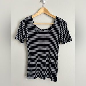 JCrew Blue and white striped stretch shirt